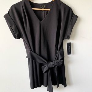 NWT Black Tie Waist Worthington Short Sleeve Blouse Medium